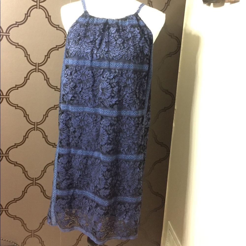 Max Studio Women's Floral Blue Halter Dress XS